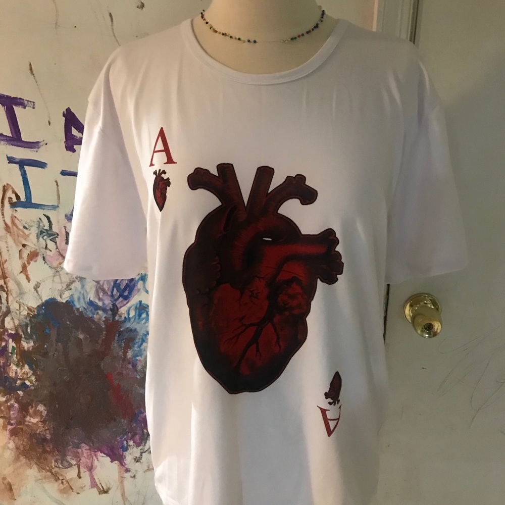 Gothic Ace of Hearts Graphic T Shirt XL